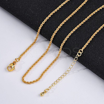 Brass Rope Chains Necklaces for Women NJEW-D302-03G-1