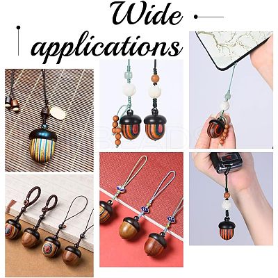 Spray Painted Wooden Acorn Box Jewelry Pendants LS-FIND-WH0143-46-1