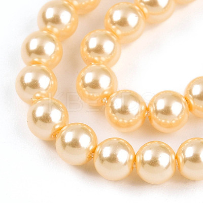 Baking Paint Pearlized Glass Pearl Bead Strands HY-N002-4mm-A09-1