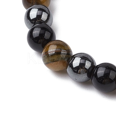 Natural & Synthetic Mixed Gemstone Mixed Gemstone Beads Thread Stretch Bracelets for Women BJEW-JB11252-1