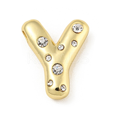 Brass Micro Pave Clear Cubic Zirconia Pendants KK-E093-04G-Y-1
