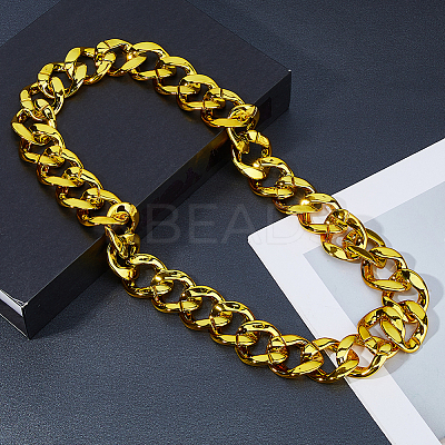 Resin Cuban Link Chain Necklaces for Men Women NJEW-WH0002-242-1
