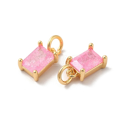 Real 18K Gold Plated Brass Micro Pave Cubic Zirconia Pendants KK-M243-08G-01-1