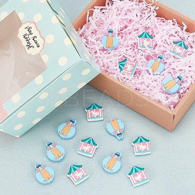 16Pcs 2 Style Merry-go-round/Balloon Food Grade Silicone Beads SIL-GO0001-17-1