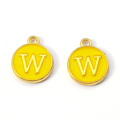 Golden Plated Alloy Enamel Charms ENAM-S118-09W-1