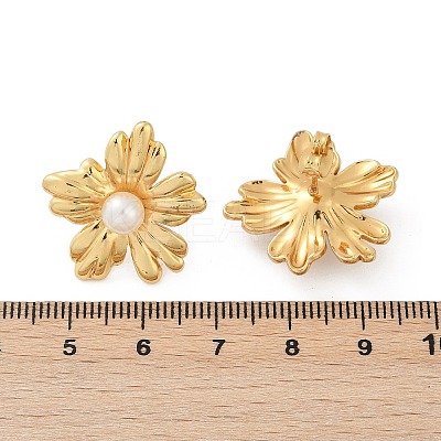 304 Stainless Steel ABS Plastic Pearl Stud Earrings for Women EJEW-U046-12A-G-1