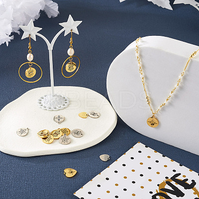 20Pcs 10 Style 304 Stainless Steel Pendants STAS-PJ0001-42-1