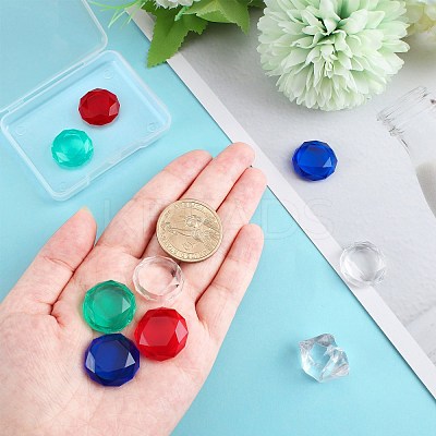 8Pcs 4 Colors Acrylic Diamond Thumb Grip Cap AJEW-WR0001-33-1