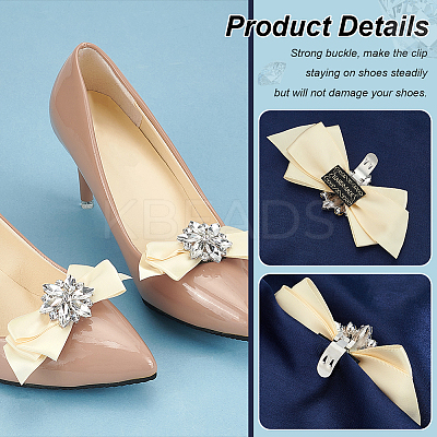 2Pcs Detachable Bowknot Polyester Ribbon Shoe Decoration FIND-FG0003-03A-1