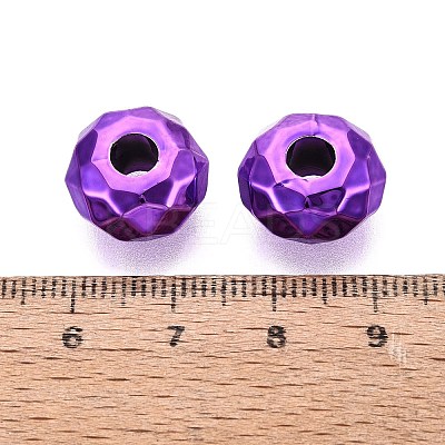 UV Plating Iridescent Transparent Acrylic European Beads OACR-E033-22-04-1