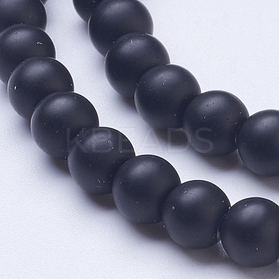 Frosted Glass Beads Strands G-D855-03-6mm-1