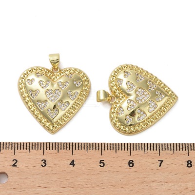 Brass Micro Pave Clear Cubic Zirconia Pendants KK-H466-08G-03-1