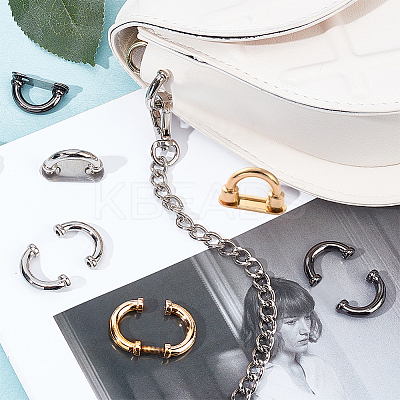 24 Sets 3 Colors Aluminum Alloy Bag Hanger D Buckles FIND-WR0003-74-1