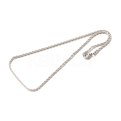 Tarnish Resistant 304 Stainless Steel Rope Chain Necklaces NJEW-J032-20P-1
