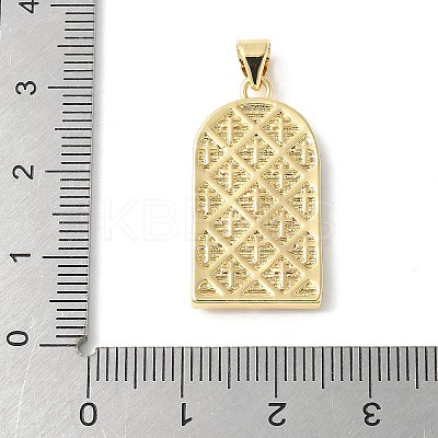 Brass Micro Pave Clear Cubic Zirconia Pendants ZIRC-I071-02G-01-1