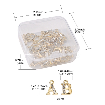 26Pcs 26 Style Alloy Rhinestone Cabochons MRMJ-YW0002-005G-1