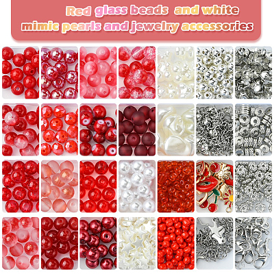 DIY Alloy Enamel & Glass & CCB Plastic Bracelets Jewelry Making Kits DIY-FS0007-51-1