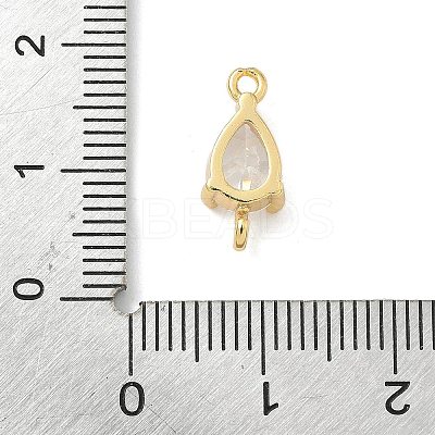 Brass Pave Cubic Zirconia Connector Charms KK-Z120-31G-03-1