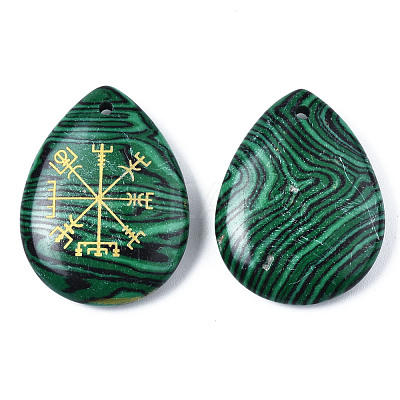 Synthetic Malachite Pendants G-T122-72G-1