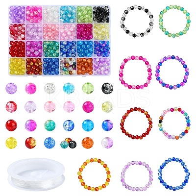 DIY Round Glass Beads Bracelets Jewelry Making Kits DIY-YW0010-59-1
