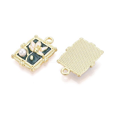 Rack Plating Alloy Enamel Pendants ENAM-N065-04KCG-1