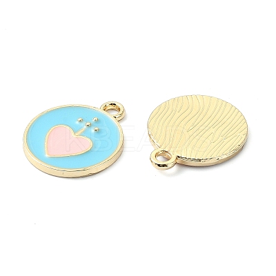 Rack Plating Alloy Enamel Pendants PALLOY-F308-01G-1