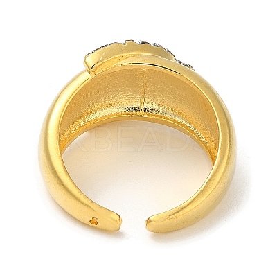 Rack Plating Brass Micro Pave Cubic Zirconia Cuff Finger Rings for Women RJEW-C114-16F-G-1
