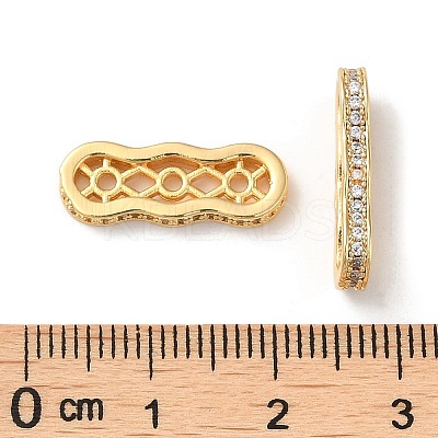 Brass Micro Pave Cubic Zirconia Multi-Strand Links KK-P239-03B-G-1