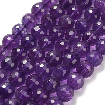 Natural Amethyst Beads Strands G-H329-D01-8mm-A-1