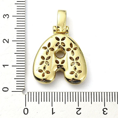 Brass Micro Pave Clear Cubic Zirconia Pendants KK-M279-01G-A-1