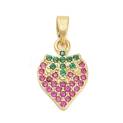 Brass Micro Pave Cubic Zirconia Pendants KK-B158-02G-02-1