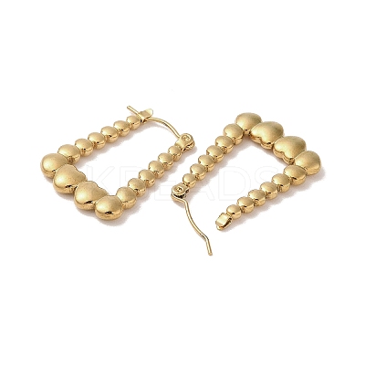 Bubble Trapezoid 201 Stainless Steel Half Hoop Earrings for Women EJEW-G385-32G-1