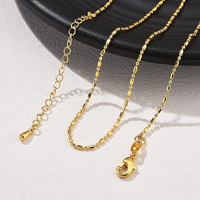 Brass Ball Chain Necklaces KK-P304-03G-1