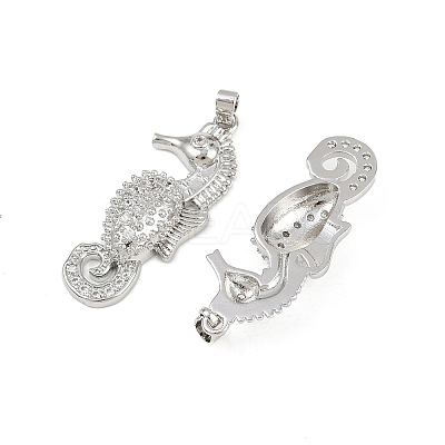 Brass Micro Pave Cubic Zirconia Pendants KK-F908-24P-1