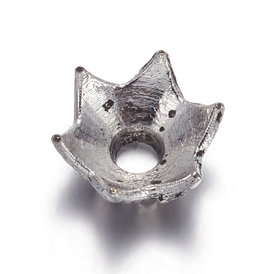 6-Petal Flower Tibetan Silver Bead Caps LS-AA188-1
