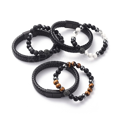 Unisex Stackable Bracelets Sets BJEW-JB04896-1