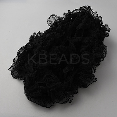 Polyester Pleated Lace Trim Ribbon DIY-WH0308-459B-1