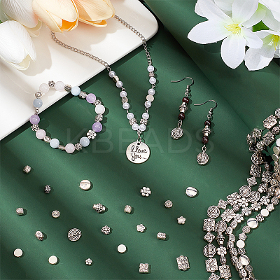 15 Strands 15 Style Tibetan Style Flower Alloy Bead Strands TIBEB-PH0004-93-1