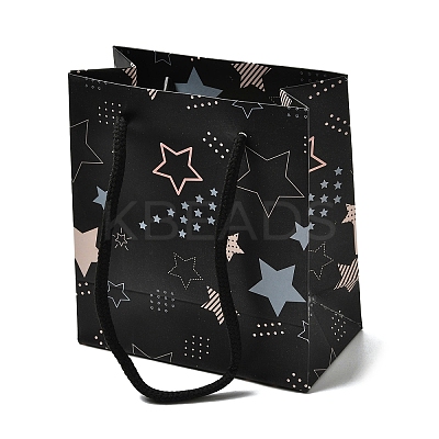 Star Print Paper Gift Tote Bags with Cotton Handles LS-CON-K016-02-1