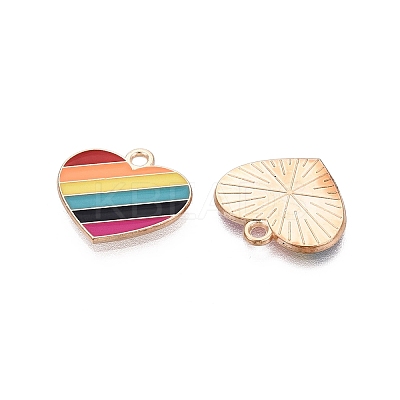 Rainbow Color Pride Alloy Enamel Pendants ENAM-K067-16-1