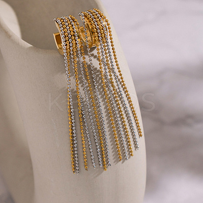 304 Stainless Steel Two Tone Hoop Earrings AU2078-2-1
