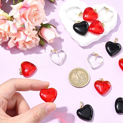 18Pcs 3 Colors Spray Painted Glass Pendants GLAA-YW0004-33-1