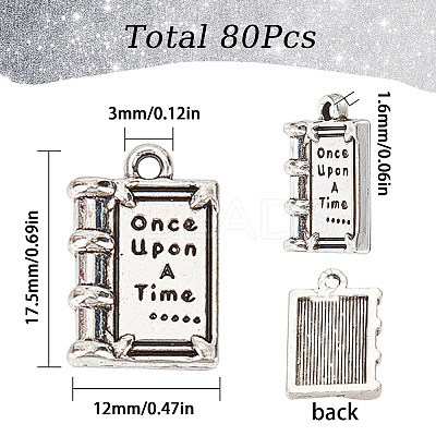 80Pcs Tibetan Style Alloy Pendants for Teachers' Day TIBEP-SC0002-36-1