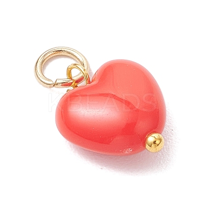 Opaque Acrylic Heart Charms PALLOY-MZ00844-1