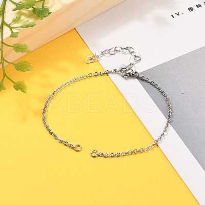 Tarnish Resistant 304 Stainless Steel Cable Chain Bracelet Making AJEW-JB00782-01-1