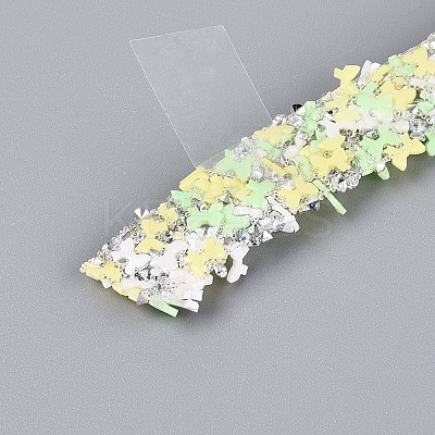 Resin Rhinestone Crystals Beaded Trim DIY-N008-02-1