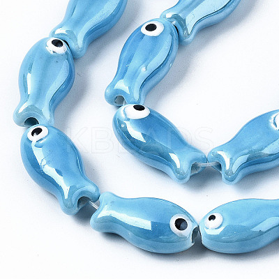 Handmade Porcelain Ceramic Beads Strands X1-PORC-T006-03P-1