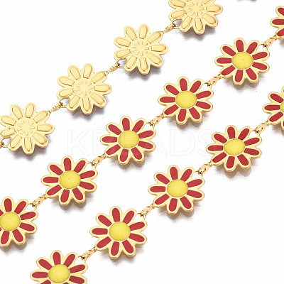 304 Stainless Steel & Enamel Link Chains CHS-Q004-001E-NF-1