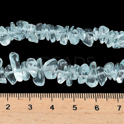 Imitation Aquamarine Glass Chip Beads Strands GLAA-C041-01-1