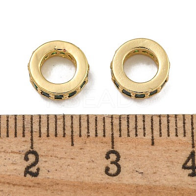 Rack Plating Brass Micro Pave Clear Cubic Zirconia Beads KK-U030-32G-07-1